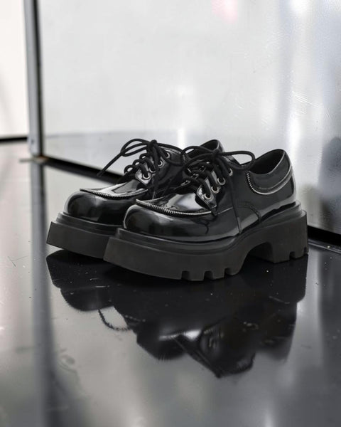 Versatile Chunky Round-Toe Leather Shoes