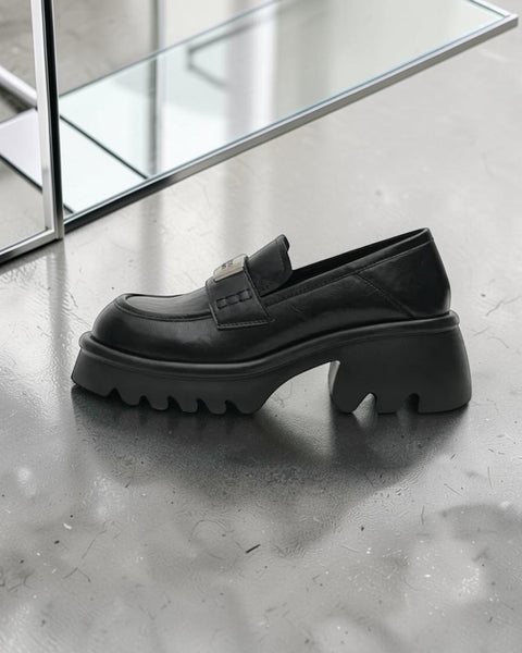 Chunky Heel Platform Loafers