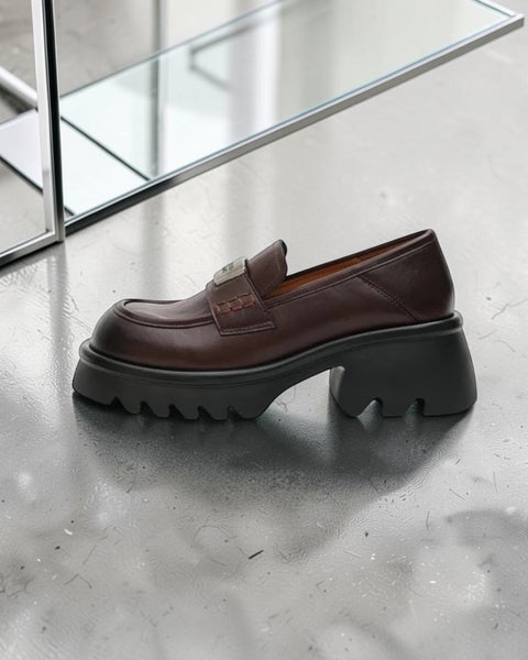 Chunky Heel Platform Loafers