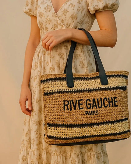 CROCHET Gestreifte Tragetasche RIVE GAUCHE - ModeEcho