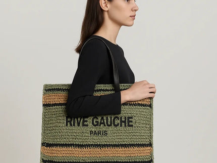 CROCHET Gestreifte Tragetasche RIVE GAUCHE - ModeEcho