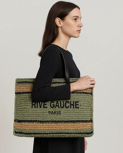 CROCHET Gestreifte Tragetasche RIVE GAUCHE - ModeEcho