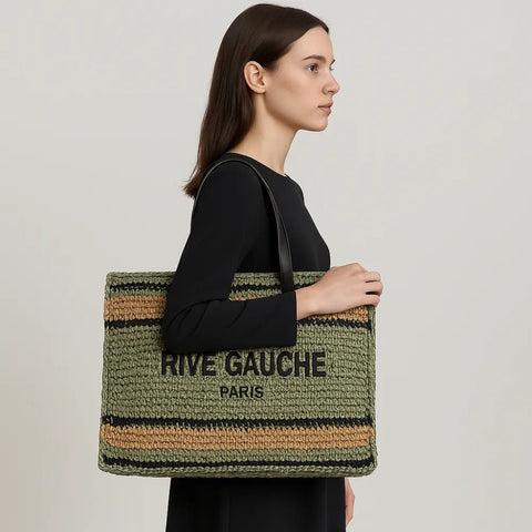 CROCHET Gestreifte Tragetasche RIVE GAUCHE - ModeEcho