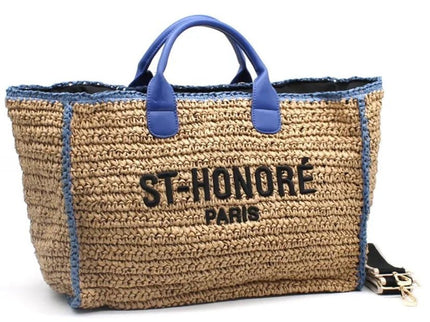 CROCHET ST - HONORÉ zweifarbige gewebte Tragetasche - ModeEcho