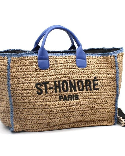 CROCHET ST - HONORÉ zweifarbige gewebte Tragetasche - ModeEcho