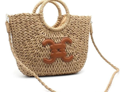 Geflochtene Jutetasche mit CC - Logo in 2 Farben - ModeEcho