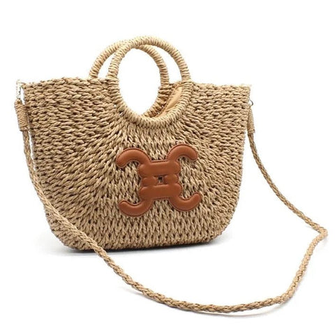 Geflochtene Jutetasche mit CC - Logo in 2 Farben - ModeEcho