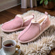 OOG Hausschuhe FLAMINGO ROSA (OB2028) für Damen, Slipper aus Echt - Leder, Plüsch, warm gefüttert, für drinnen und draußen - ModeEcho