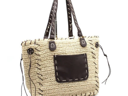 Kontrastierende geflochtene Shopper - ModeEcho