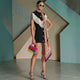 Black Mini Bodycon Kleid with Button Tassel For Women, Meatpacking District, BYMANYC New York.