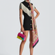 Black Mini Bodycon Dress with Button Tassel For Women, Meatpacking District, BYMANYC New York.-0