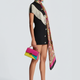Black Mini Bodycon Dress with Button Tassel For Women, Meatpacking District, BYMANYC New York.-1