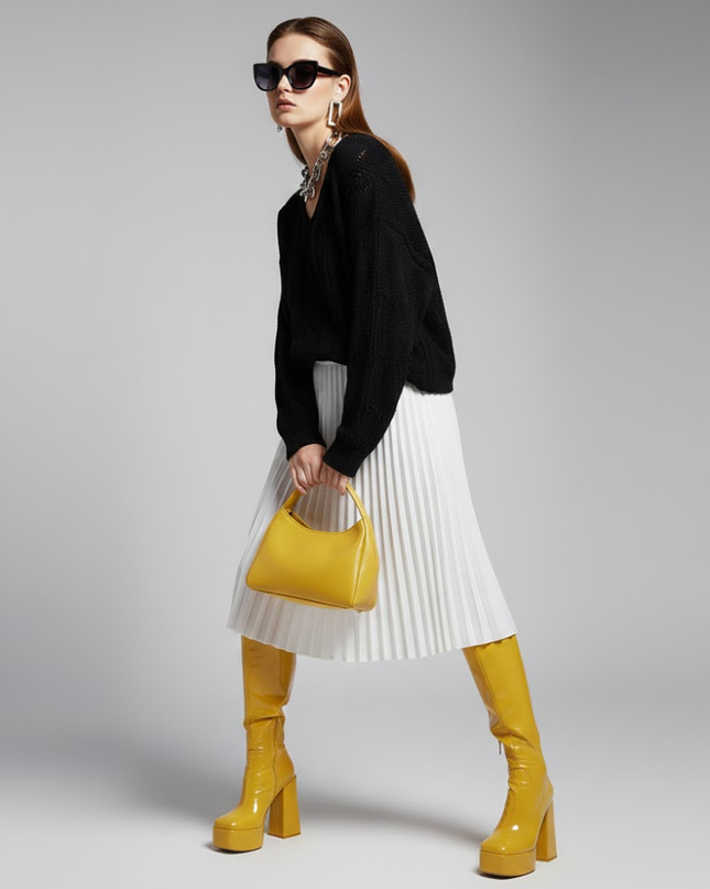 Black Open Knit V-Neck Sweater VARESE: New Colección COUTURE in NOLITA - BYMANYC ® New York-1