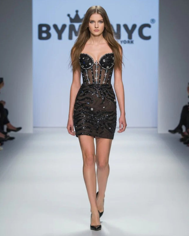 Schwarzes Mini-Partykleid TRIBECA: Pret-a-Porter Linie BYMANYC New York