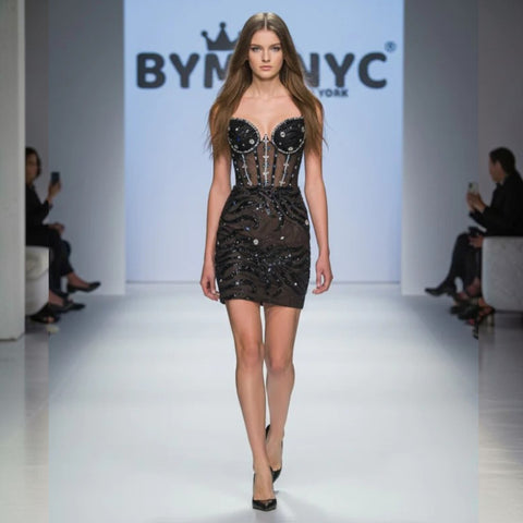 Schwarzes Mini-Partykleid TRIBECA: Pret-a-Porter Linie BYMANYC New York