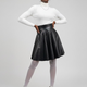 Schwarzer Veganleder Circle Minirock SPRING – New Colleción COUTURE in NOLITA