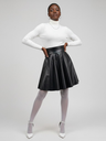 Schwarzer Veganleder Circle Minirock SPRING – New Colleción COUTURE in NOLITA