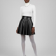 Schwarzer Veganleder Circle Minirock SPRING – New Colleción COUTURE in NOLITA