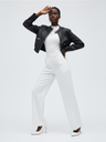 Black Vegan Leather Cropped Biker Jacket ELIZABETH: New Colección COUTURE in NOLITA - BYMANYC ® New York 