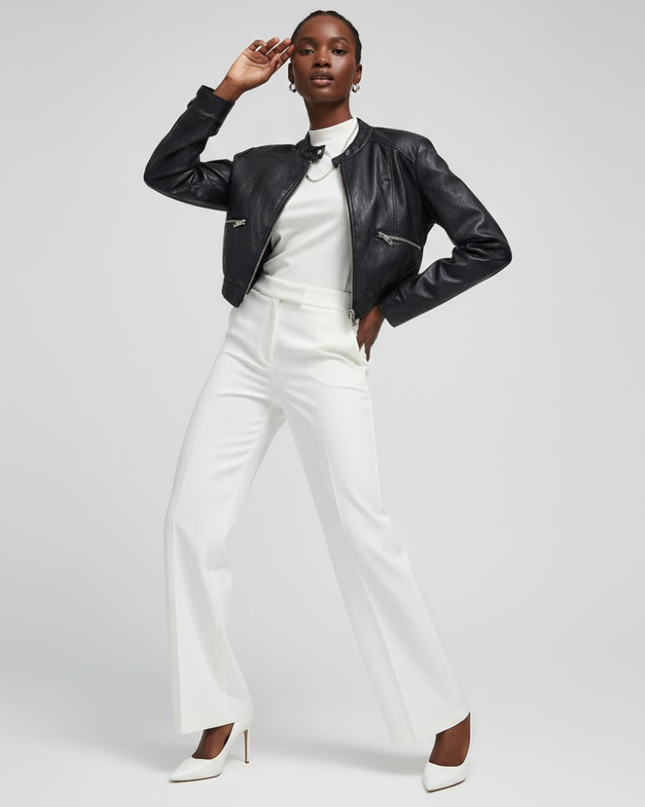 Black Vegan Leather Cropped Biker Jacket ELIZABETH: New Colección COUTURE in NOLITA - BYMANYC ® New York-1