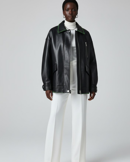 BYMANYC ® New York | Kenmare Vegan Leather Overshirt | Black