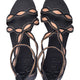 Blossom Leder-Sandalen mit Muschelrand