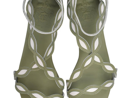 Blossom Leder-Sandalen mit Muschelrand