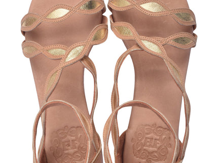 Blossom Leder-Sandalen mit Muschelrand