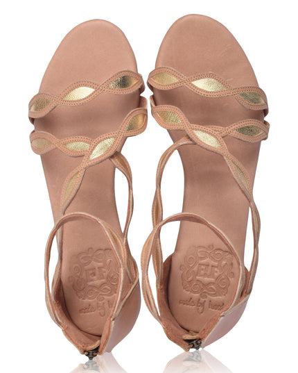 Blossom Leder-Sandalen mit Muschelrand