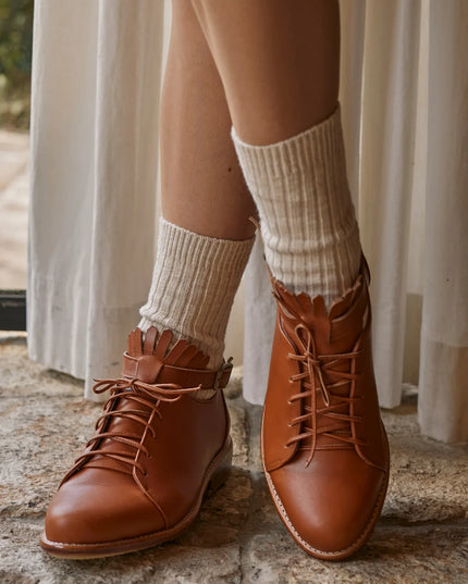 👟 BOSTON Damen Leder Oxfords | Fransen & Knöchelriemen | 4 Farben