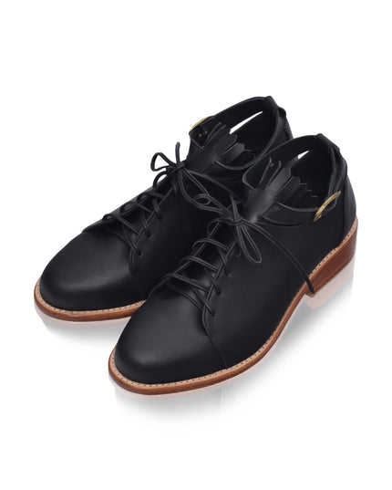 👟 BOSTON Damen Leder Oxfords | Fransen & Knöchelriemen | 4 Farben