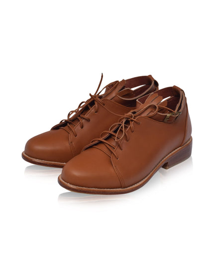 👟 BOSTON Damen Leder Oxfords | Fransen & Knöchelriemen | 4 Farben