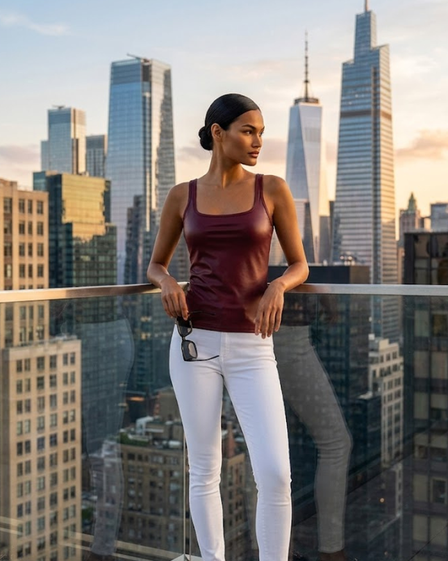 Burgundy HELLS KITCHEN Waxed Top Prêt-à-Porter BYMANYC ® New York-0