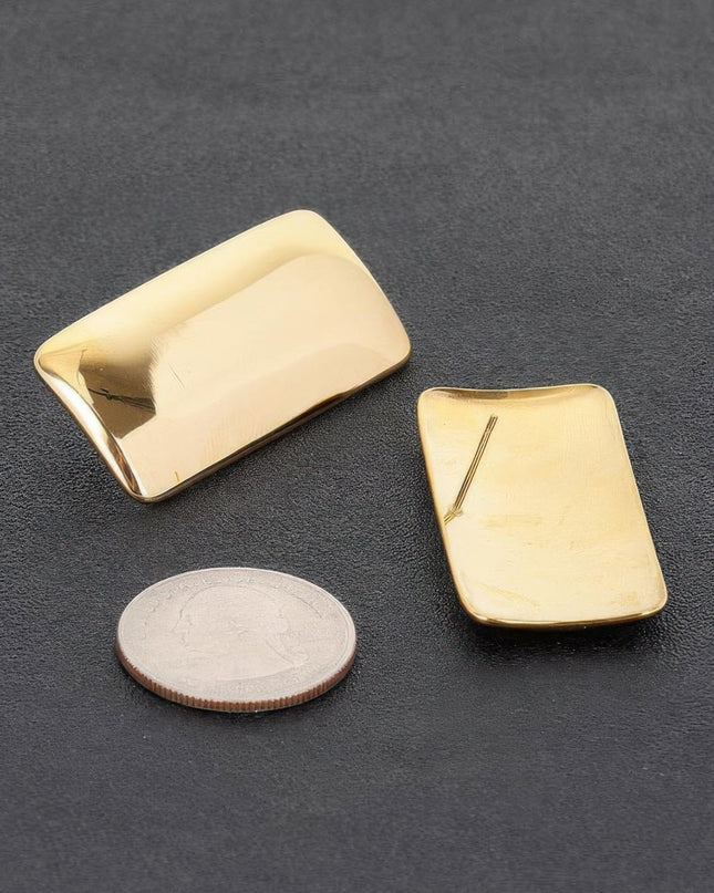 CHELSEA Gold Plated Rectangular Earrings: BYMANYC ® New York-1