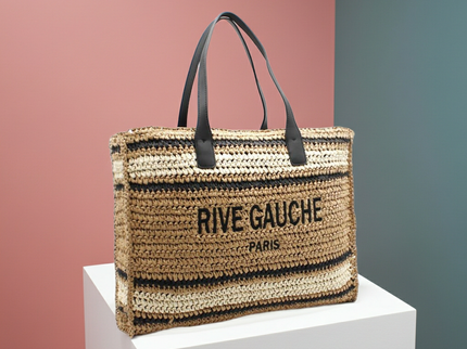 CROCHET Striped Tote Bag RIVE GAUCHE