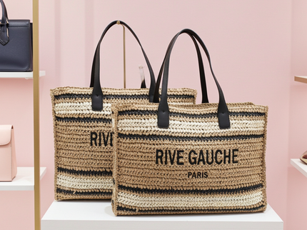 CROCHET Striped Tote Bag RIVE GAUCHE