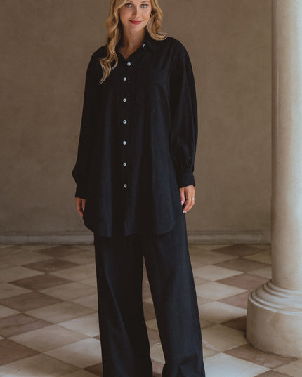 Calin Wide Leg Linen Pants (Sale)-2