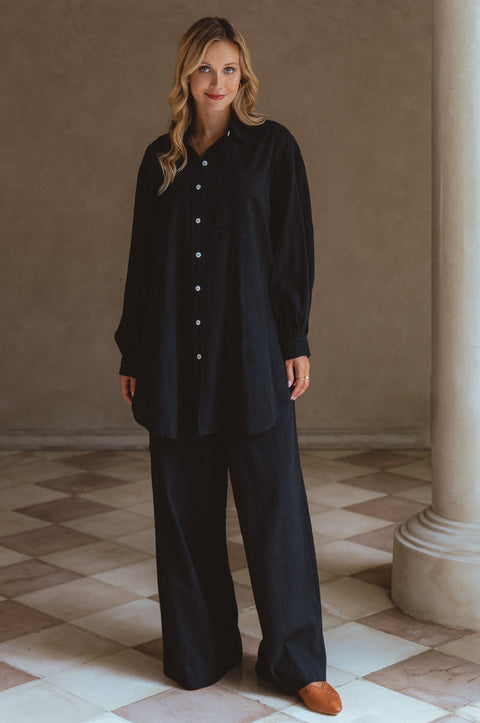 Calin Wide Leg Linen Pants (Sale)-2