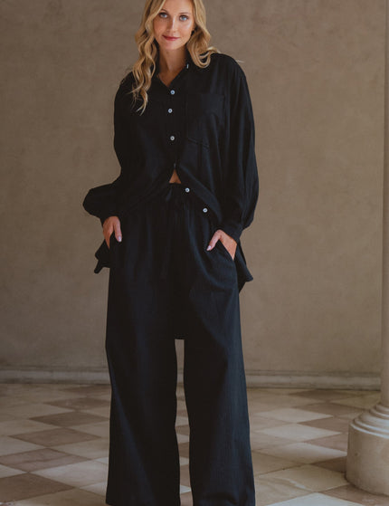Calin Wide Leg Linen Pants (Sale)-0