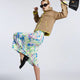 Kamel Bouclé Strickjacke mit Neon-Besatz & Trichterkragen – BYMANYC ® New York