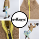 Camel Bouclé Knit Jacket with Neon Trims and Funnel Neck • BYMANYC ® New York-2