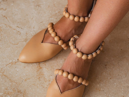 Carmella Ankle Strap Leather Ballet Flats-1