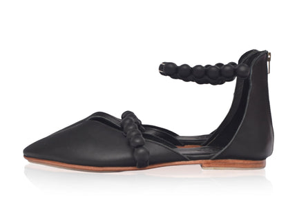 Carmella Ankle Strap Leather Ballet Flats-6