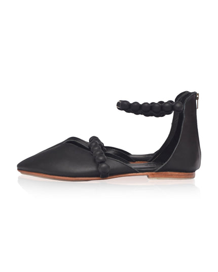 Carmella Ankle Strap Leather Ballet Flats-6