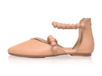 Carmella Ankle Strap Leather Ballet Flats-2