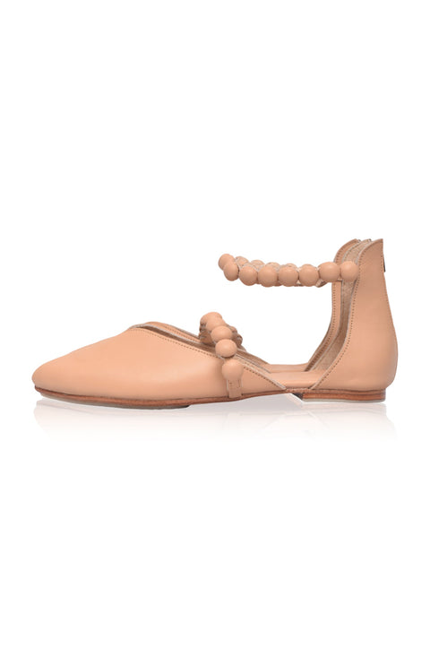 Carmella Ankle Strap Leather Ballet Flats-2
