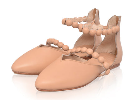 Carmella Ankle Strap Leather Ballet Flats-3