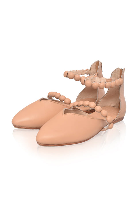 Carmella Ankle Strap Leather Ballet Flats-3