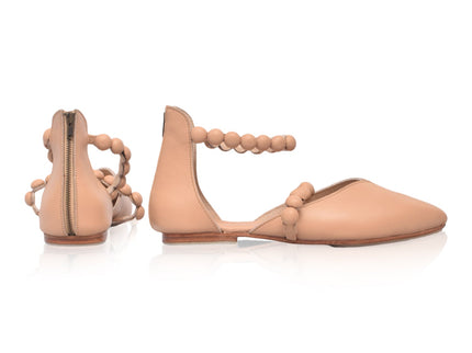 Carmella Ankle Strap Leather Ballet Flats-4