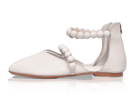 Carmella Ankle Strap Leather Ballet Flats-7